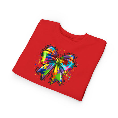 Rainbow Bow Toddler Sweatshirt — Colorful Tie-Dye Bow Graphic for Kids