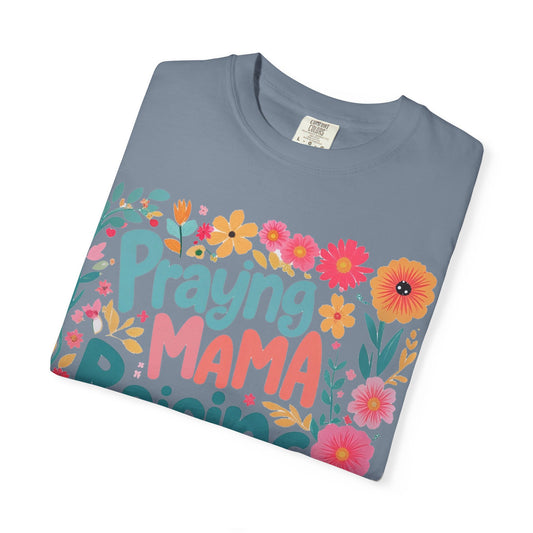 Praying Mama Raising Warrior T-Shirt — Floral Christian Mom Tee