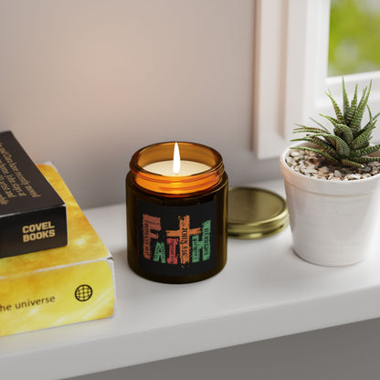 Scripture Word Art Candle — Coconut Apricot Scented Jar (4oz/9oz)