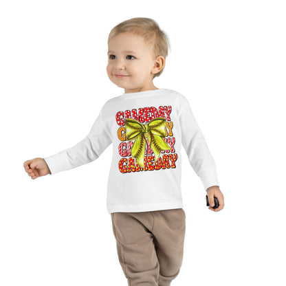 Gameday Toddler Long Sleeve Tee – Cheer Bow Football Fan Shirt