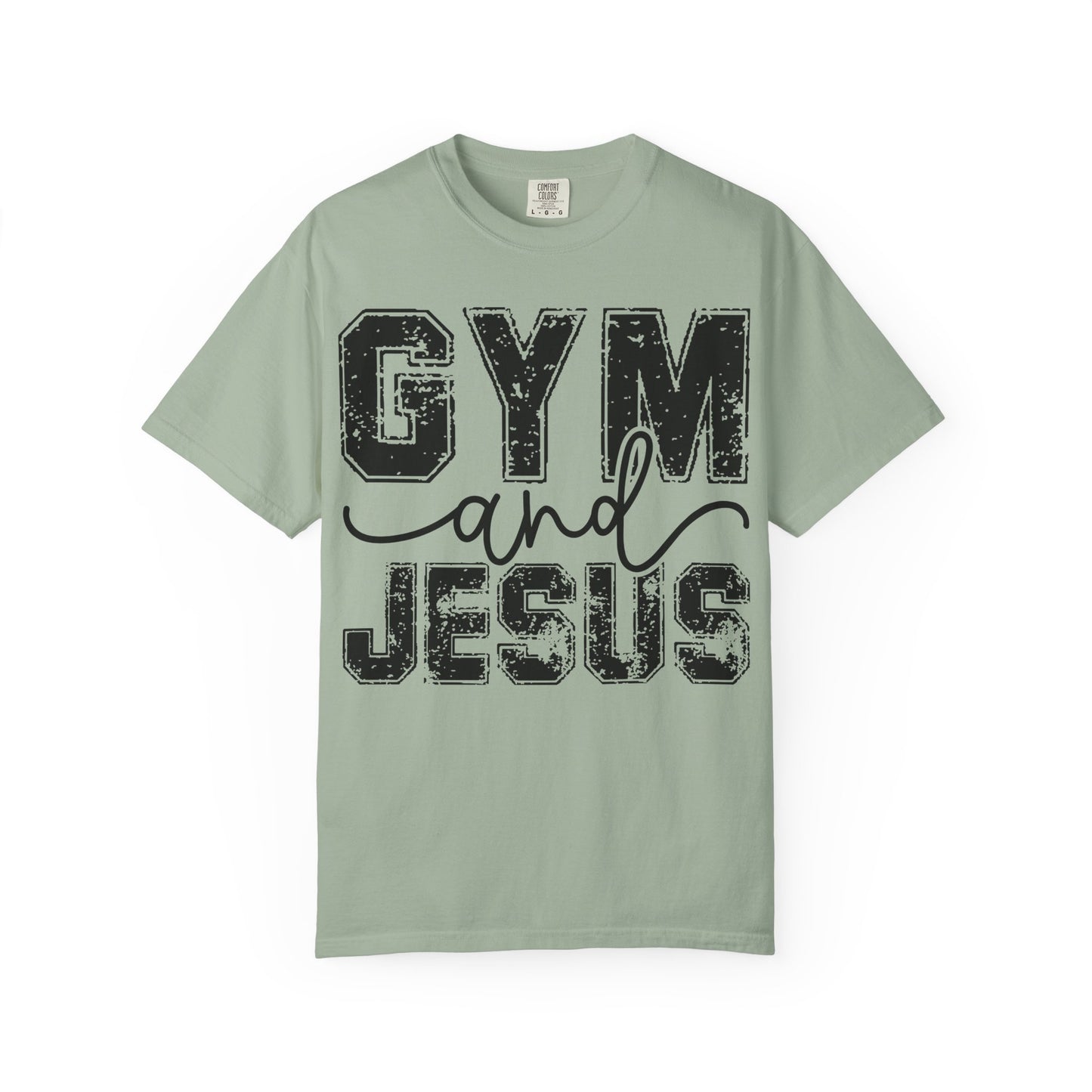Gym and Jesus T-Shirt – Faith & Fitness Graphic Tee- COMFORT COLORS