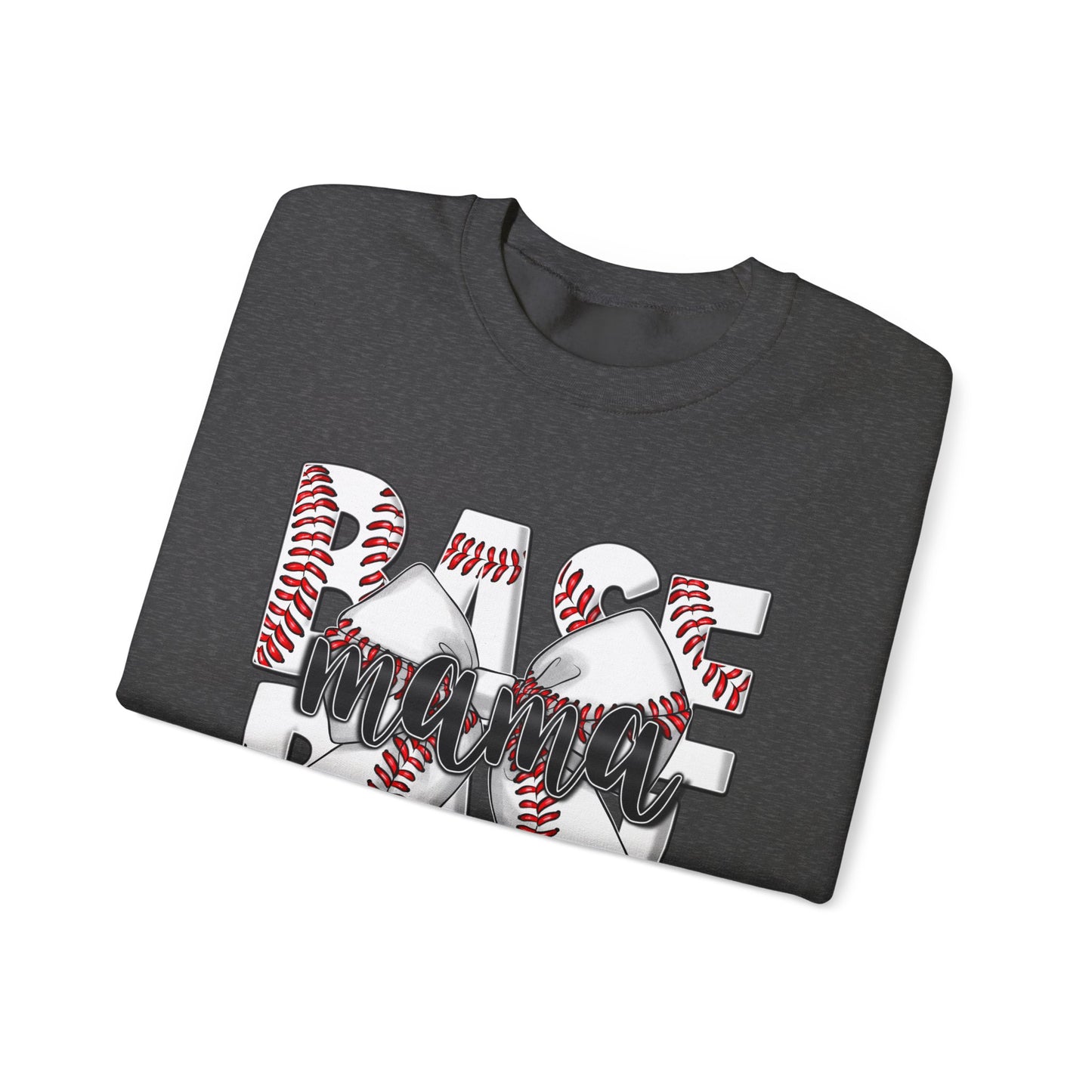 Baseball Mom Crewneck Sweatshirt — 'Base Mom' Graphic Pullover