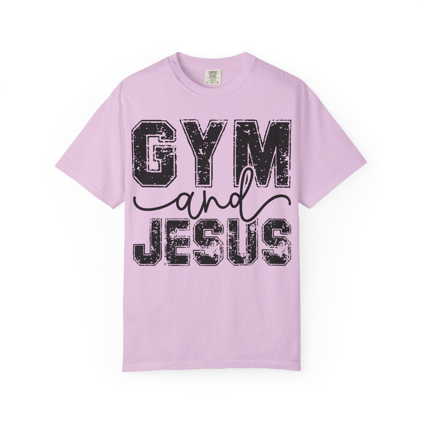 Gym and Jesus T-Shirt – Faith & Fitness Graphic Tee- COMFORT COLORS