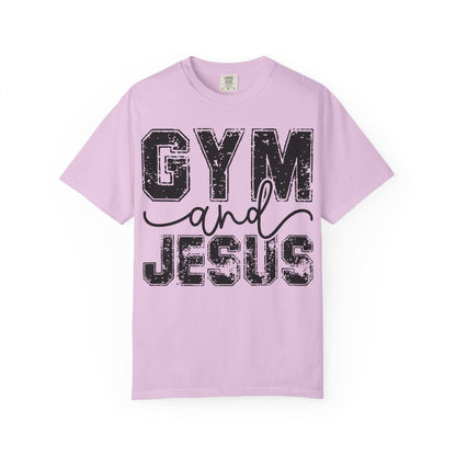 Gym and Jesus T-Shirt – Faith & Fitness Graphic Tee- COMFORT COLORS