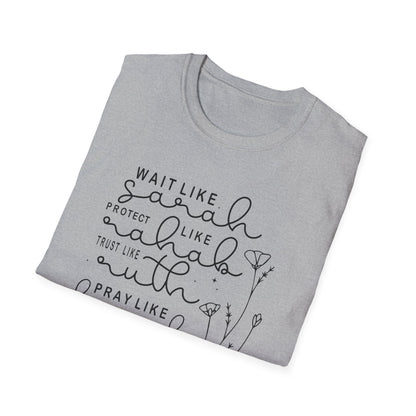 Biblical Women Inspirational T-Shirt — "Wait Like Sarah" Scripture Tee