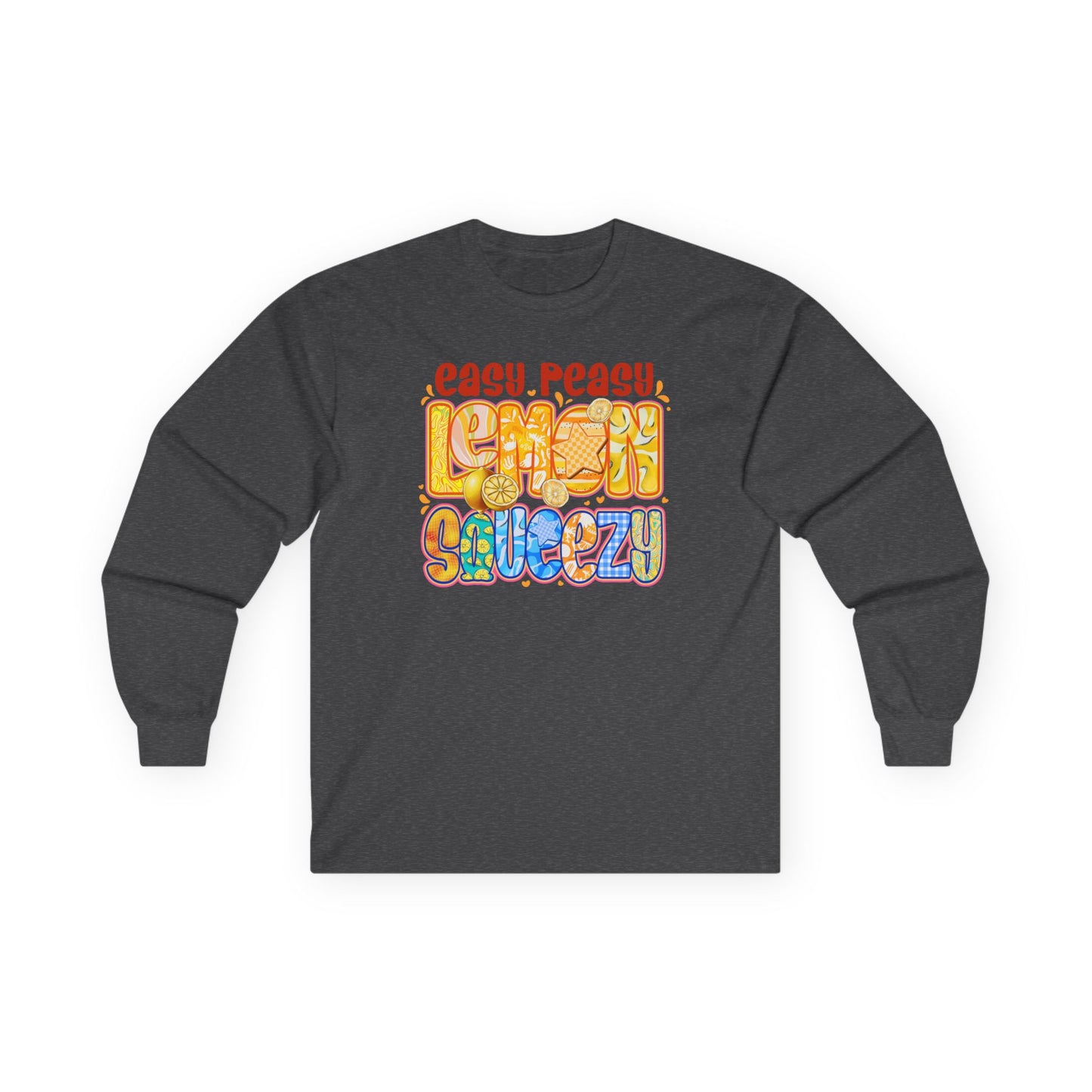 Easy Peasy Lemon Squeezy Long Sleeve Tee — Retro Colorful Graphic Shirt