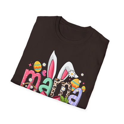 Mama Easter Bunny T-Shirt — Cute Spring Mom Tee with Bunny Ears & Eggs