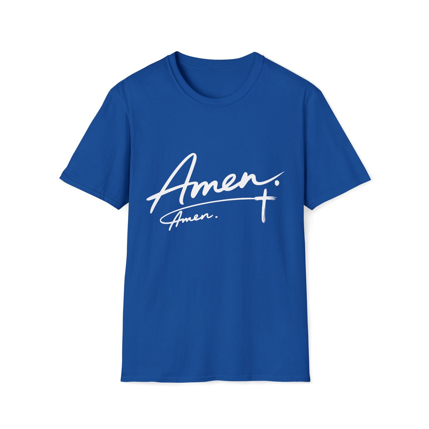 Amen Script T-Shirt — Faith-Inspired Christian Tee with Cross