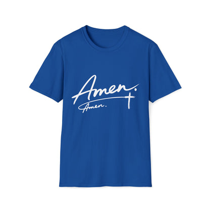 Amen Script T-Shirt — Faith-Inspired Christian Tee with Cross