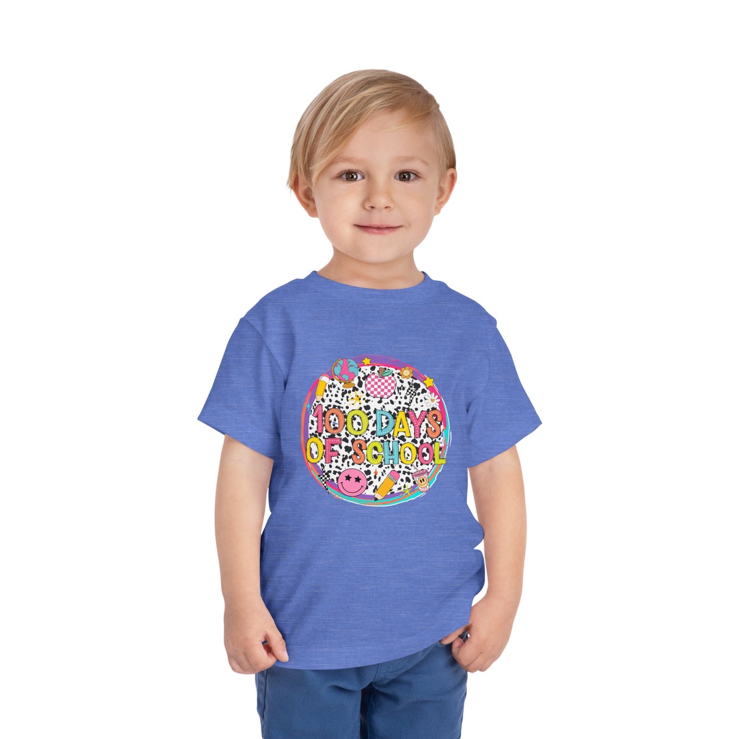 Toddler Tee — "100 Days of School" Colorful Celebration Shirt