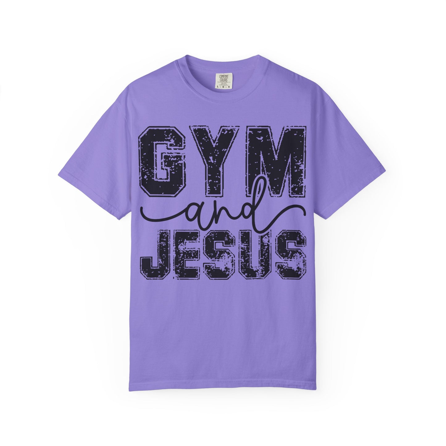 Gym and Jesus T-Shirt – Faith & Fitness Graphic Tee- COMFORT COLORS
