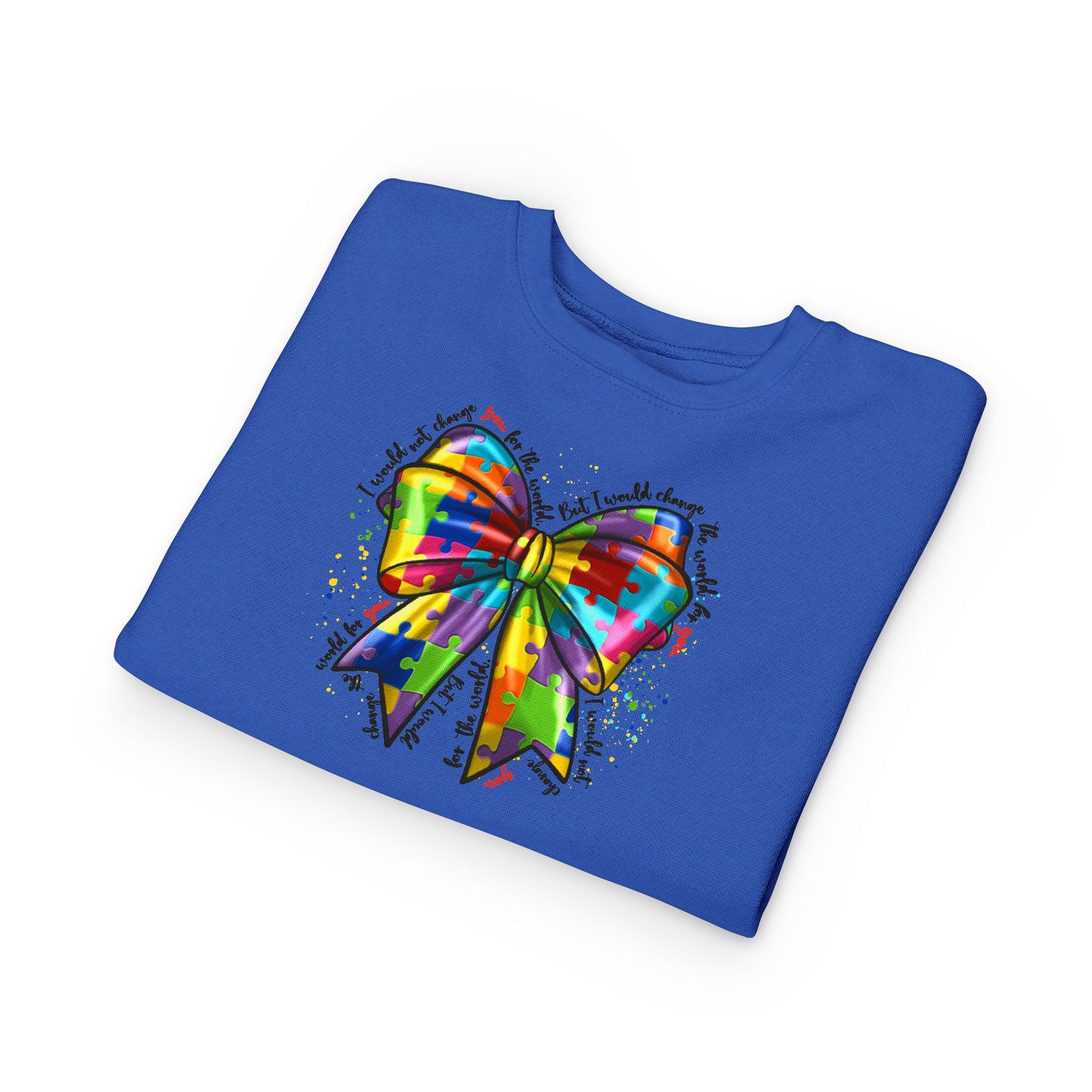 Rainbow Bow Toddler Sweatshirt — Colorful Tie-Dye Bow Graphic for Kids