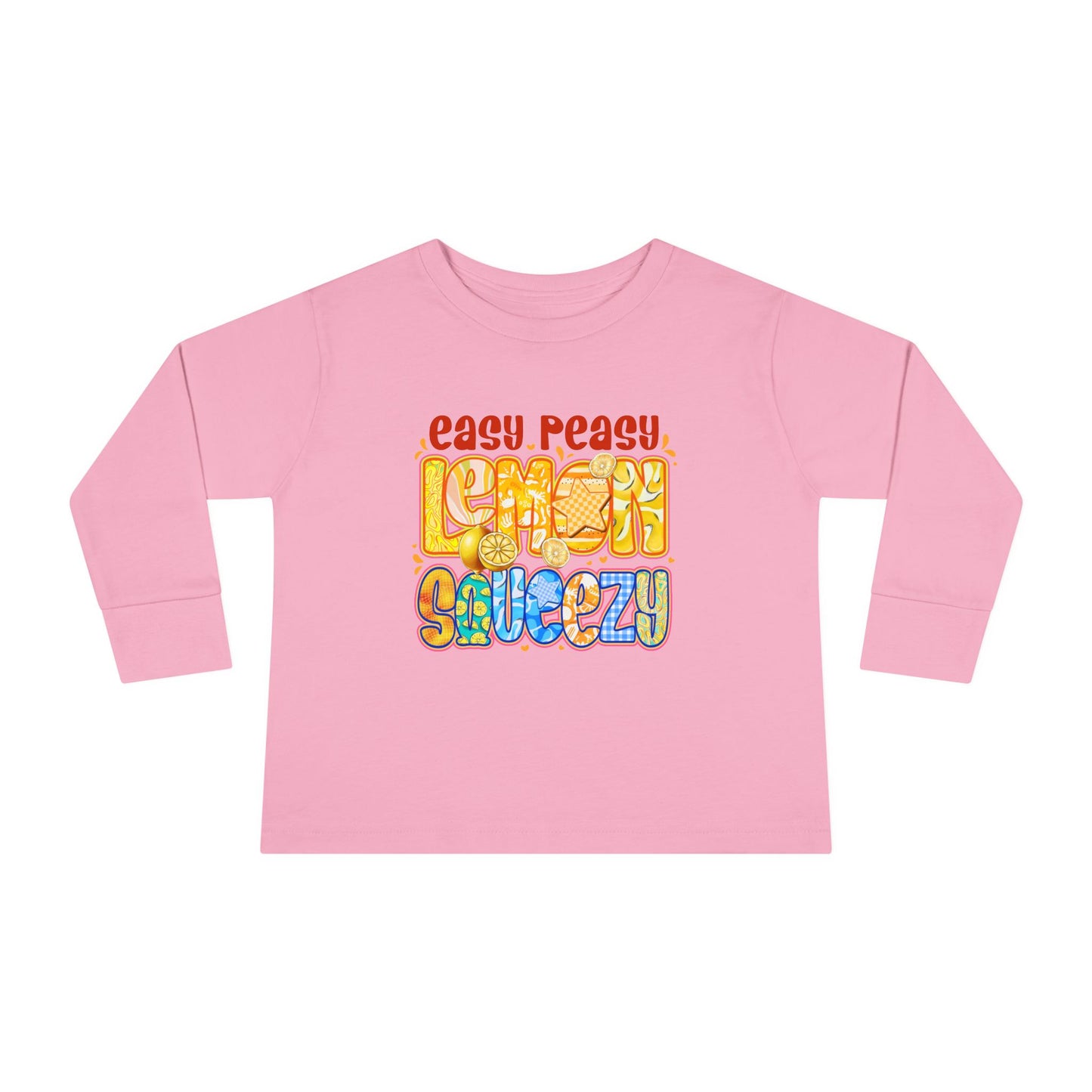 Easy Peasy Lemon Squeezy Toddler Long Sleeve Tee – Playful Citrus Graphic Shirt for Kids