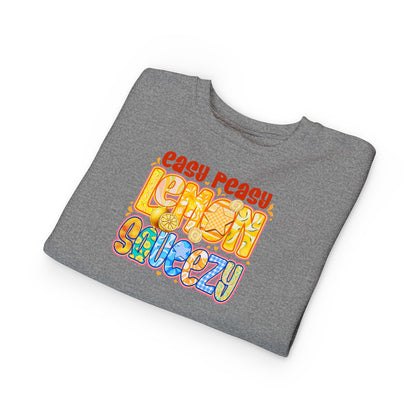 Toddler Sweatshirt - "Easy Peasy Lemon Squeezy" Colorful Retro Graphic