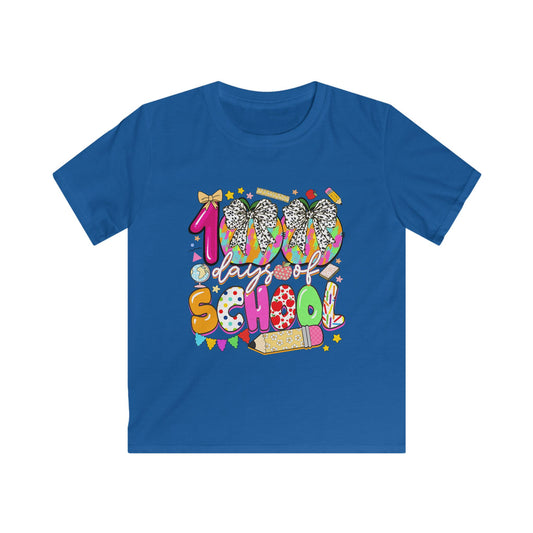 Kids Tee — Colorful "100% School" Back-to-School Graphic Shirt