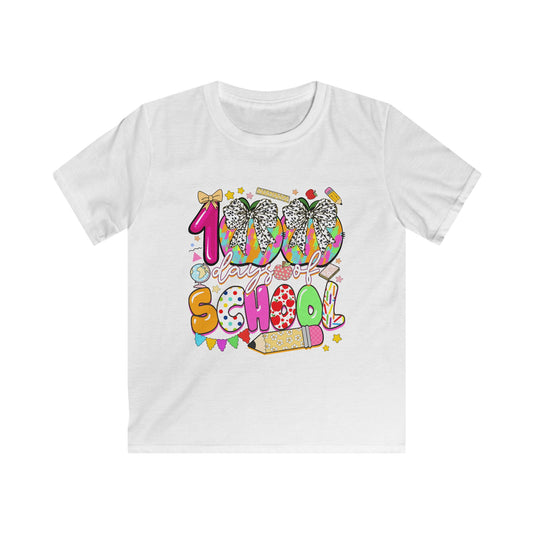 Kids Tee — Colorful "100% School" Back-to-School Graphic Shirt