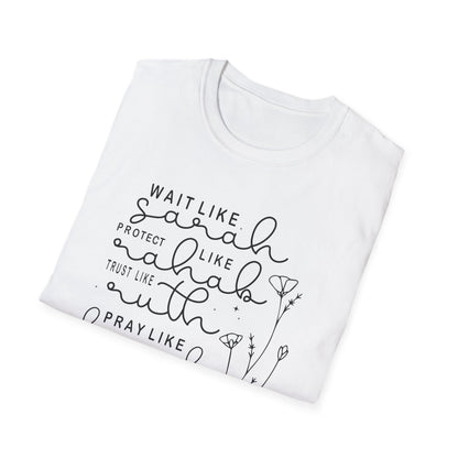 Biblical Women Inspirational T-Shirt — "Wait Like Sarah" Scripture Tee