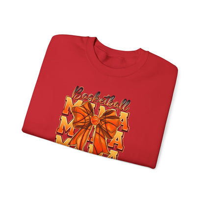 Basketball Mama Sweatshirt — Orange Ribbon Court Mom Crewneck
