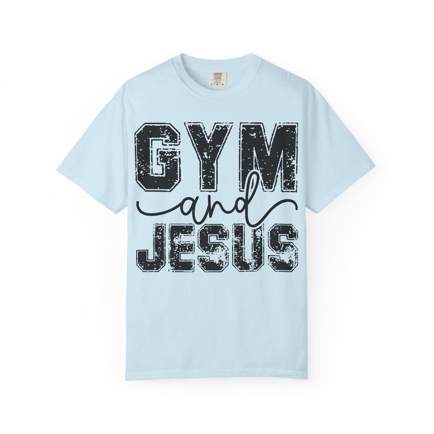 Gym and Jesus T-Shirt – Faith & Fitness Graphic Tee- COMFORT COLORS