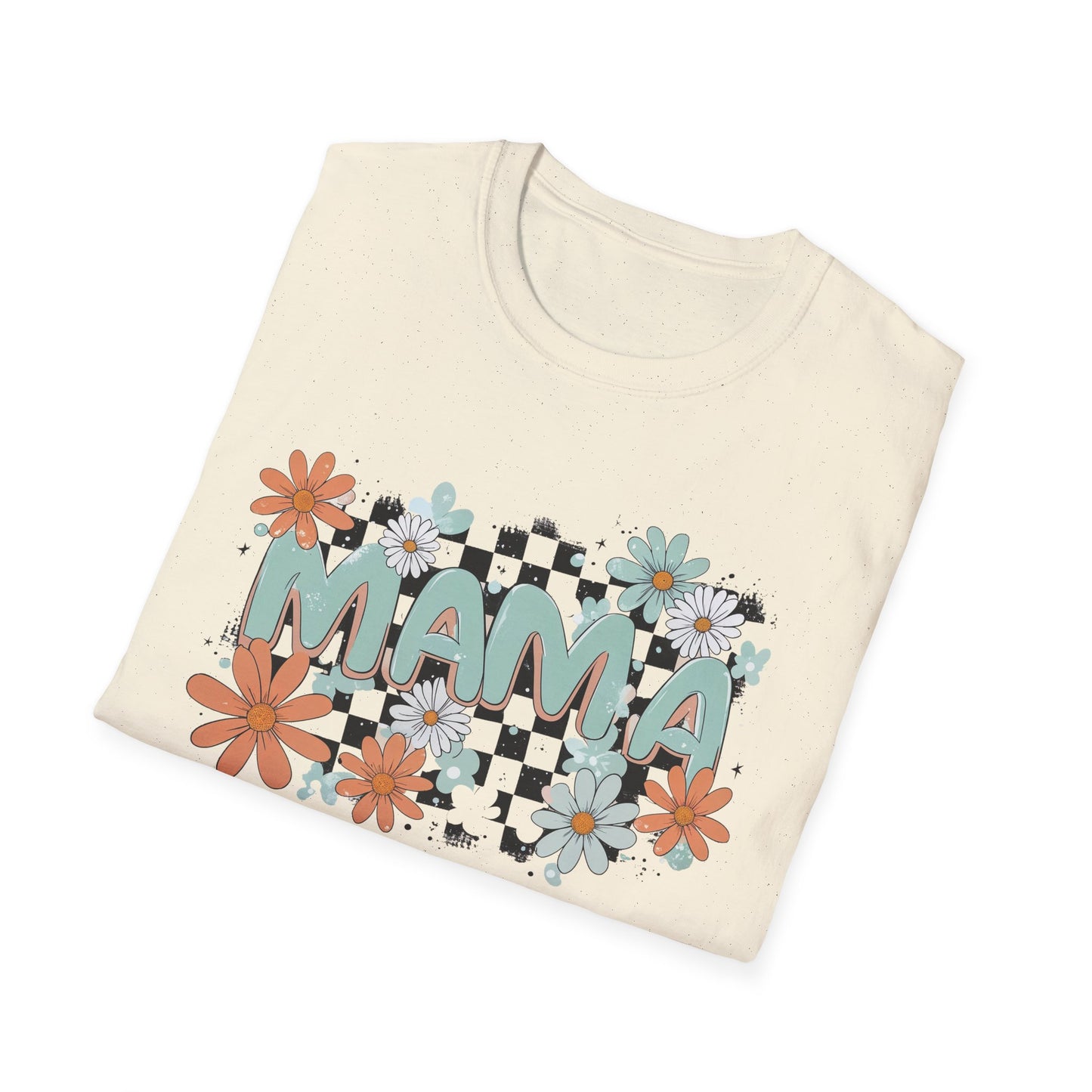 Mama Floral Checkerboard T-Shirt