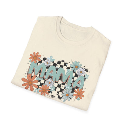 Mama Floral Checkerboard T-Shirt