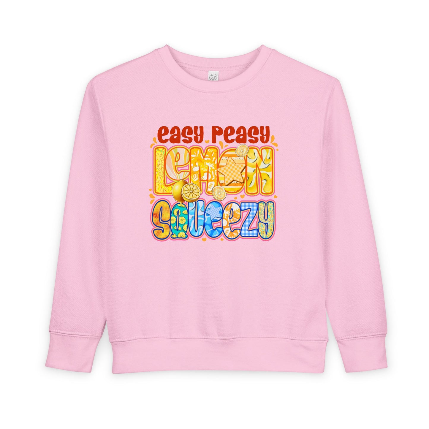 Toddler Sweatshirt - "Easy Peasy Lemon Squeezy" Colorful Retro Graphic