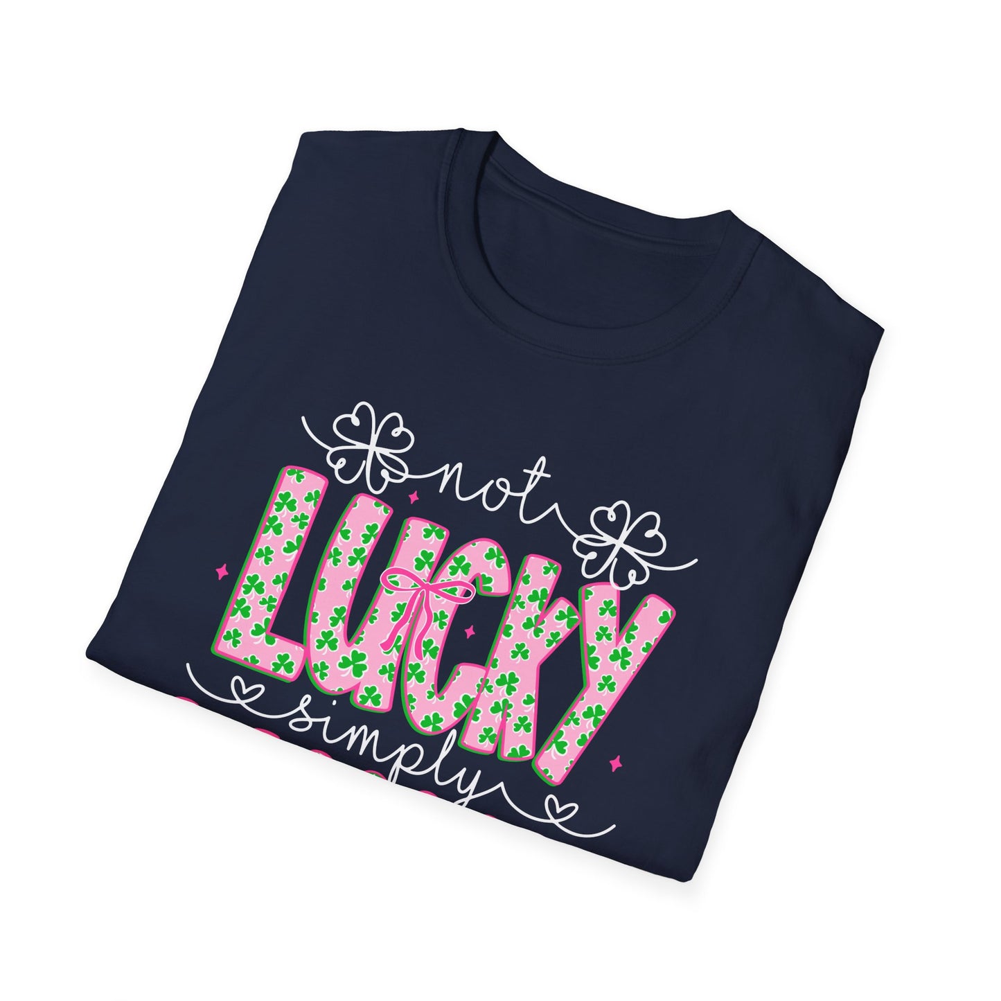 Lucky Simply Blessed T-Shirt — "Not Lucky, Simply Blessed" Christian St. Patrick's Tee