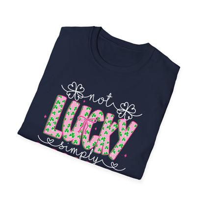 Lucky Simply Blessed T-Shirt — "Not Lucky, Simply Blessed" Christian St. Patrick's Tee