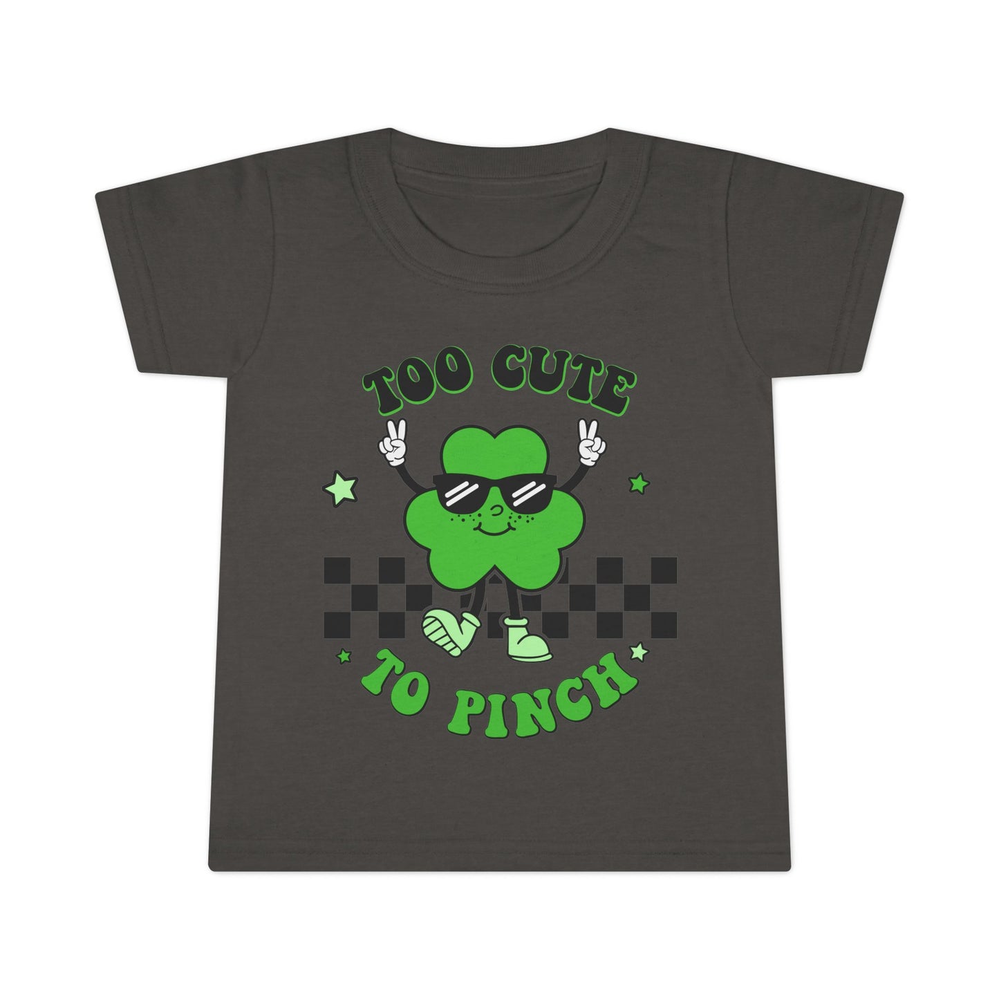 Toddler T‑Shirt — "Too Cute to Pinch" Shamrock St. Patrick’s Day Tee