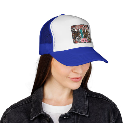 Cowgirl Trio Trucker Cap — Western Floral Graphic Mesh Hat