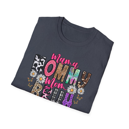 Mommy Brűh Graphic T-Shirt — Colorful Leopard & Floral Mom Shirt