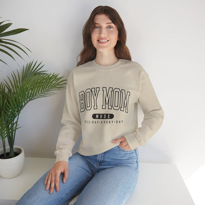 Boy Mom Crewneck Sweatshirt – "Boy Mom Mode: All Day Every Day"