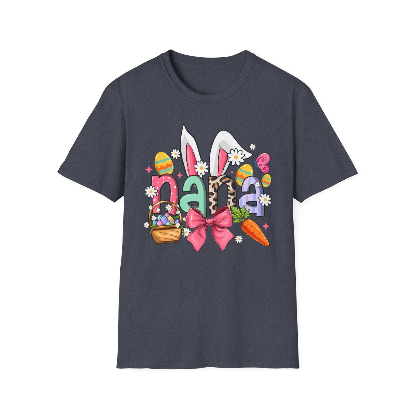 Nana Easter Bunny T-Shirt — Cute Spring Floral & Basket Design