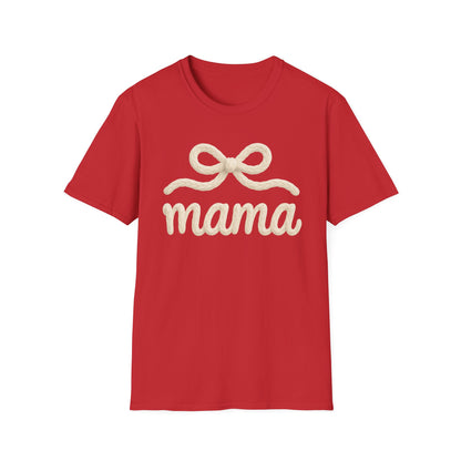 Mama Bow T-Shirt — Soft Feminine "mama" Script Tee (Mother's Day Gift)