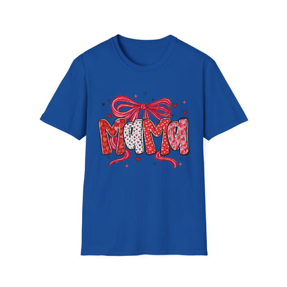 Mama Heart Graphic T-Shirt — Cute Floral ‘MAMA’ Design with Ribbon (Mother’s Day Gift)