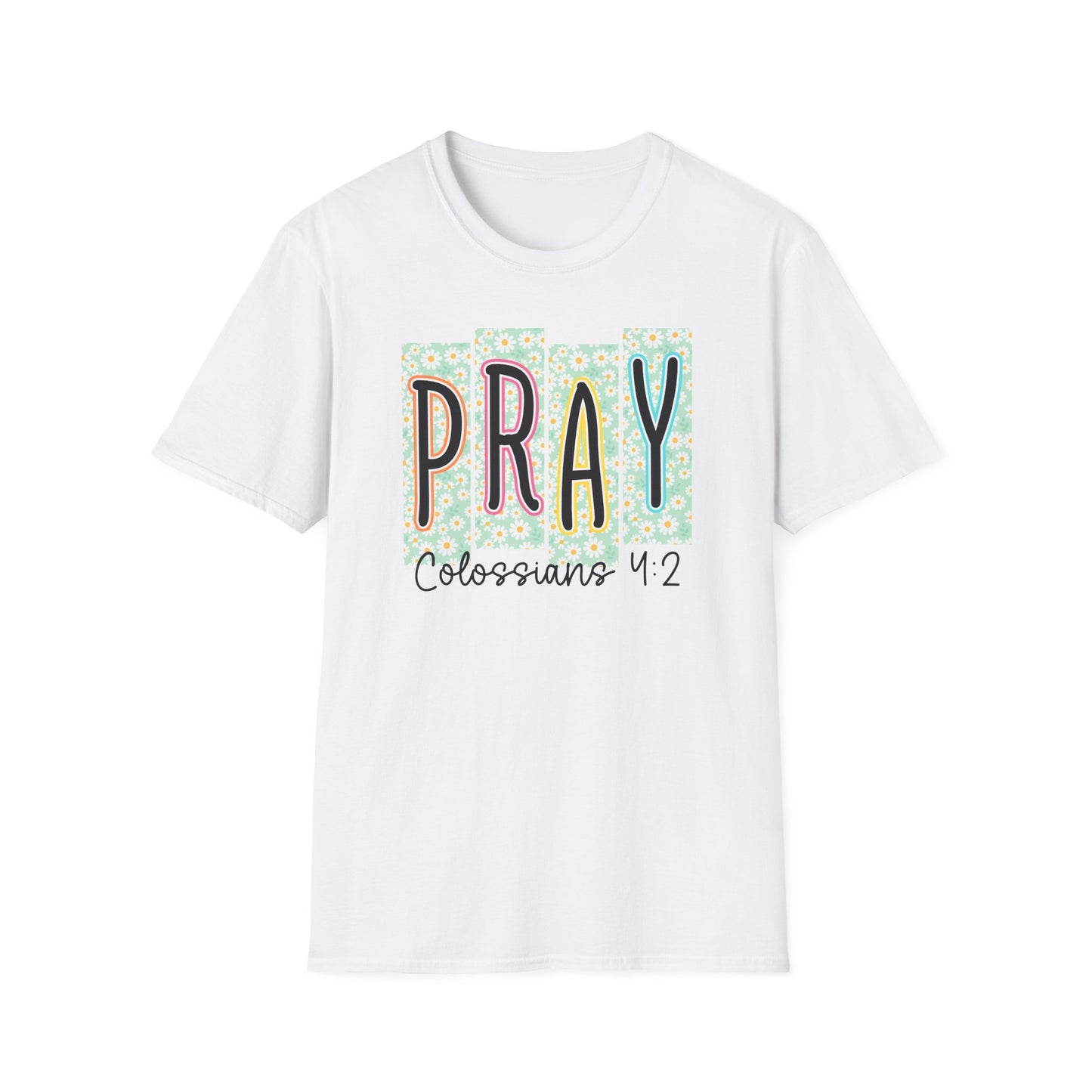 Pray Colossians 4:2 Floral Graphic T‑Shirt — Inspirational Christian Faith Tee