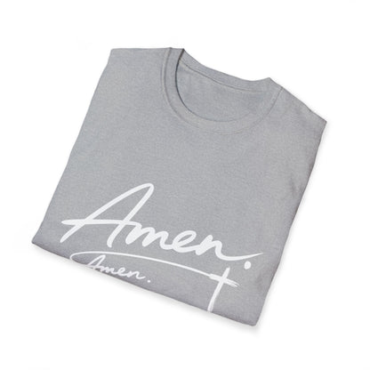 Amen Script T-Shirt — Faith-Inspired Christian Tee with Cross