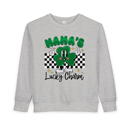 Mama's Lucky Charm Toddler Sweatshirt – Cute St. Patrick's Day Clover Crewneck