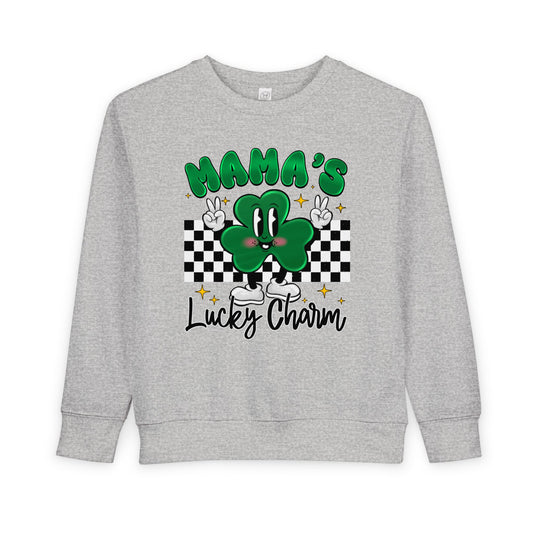 Mama's Lucky Charm Toddler Sweatshirt – Cute St. Patrick's Day Clover Crewneck