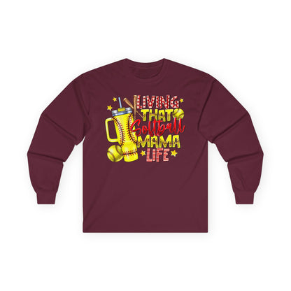 Softball Mama Life Long Sleeve Tee – "Living That Softball Mama Life" Graphic