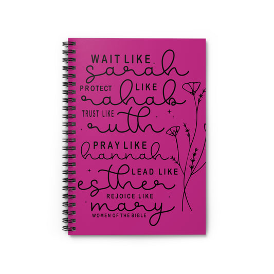 Women of the Bible Spiral Notebook — "Wait Like Sarah" Inspirational Journal