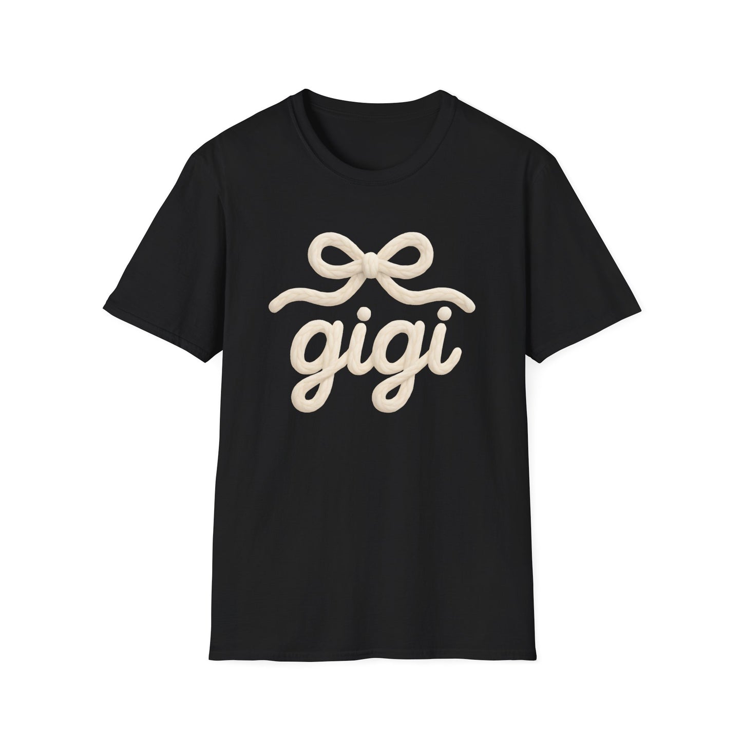 Gigi Script Bow T-Shirt — Cute Grandma Gigi Gift