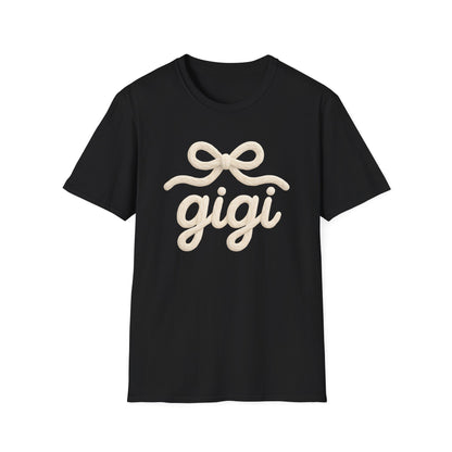 Gigi Script Bow T-Shirt — Cute Grandma Gigi Gift