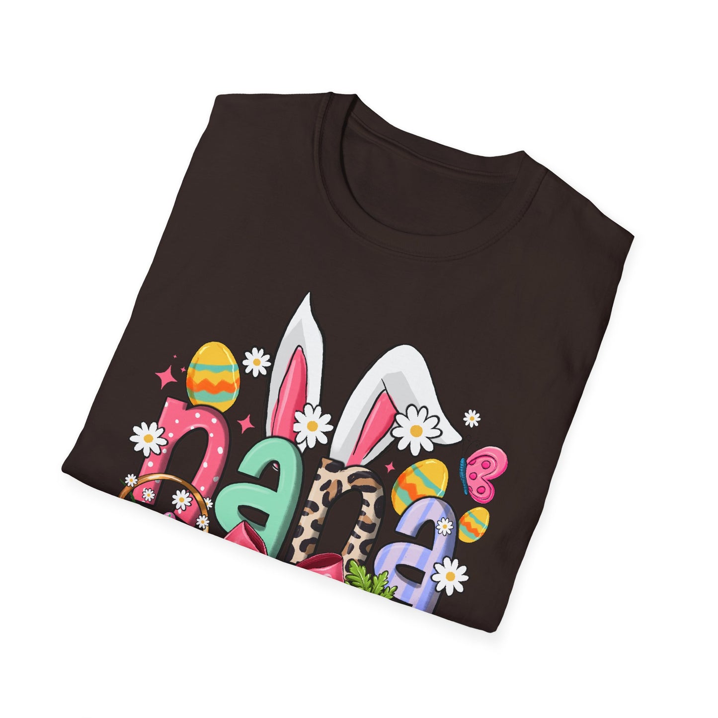 Nana Easter Bunny T-Shirt — Cute Spring Floral & Basket Design
