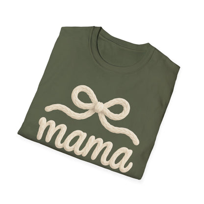 Mama Bow T-Shirt — Soft Feminine "mama" Script Tee (Mother's Day Gift)