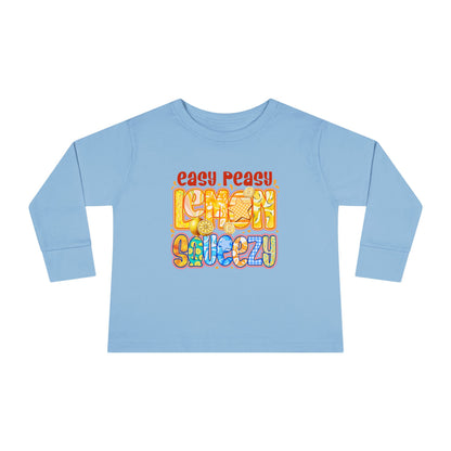 Easy Peasy Lemon Squeezy Toddler Long Sleeve Tee – Playful Citrus Graphic Shirt for Kids
