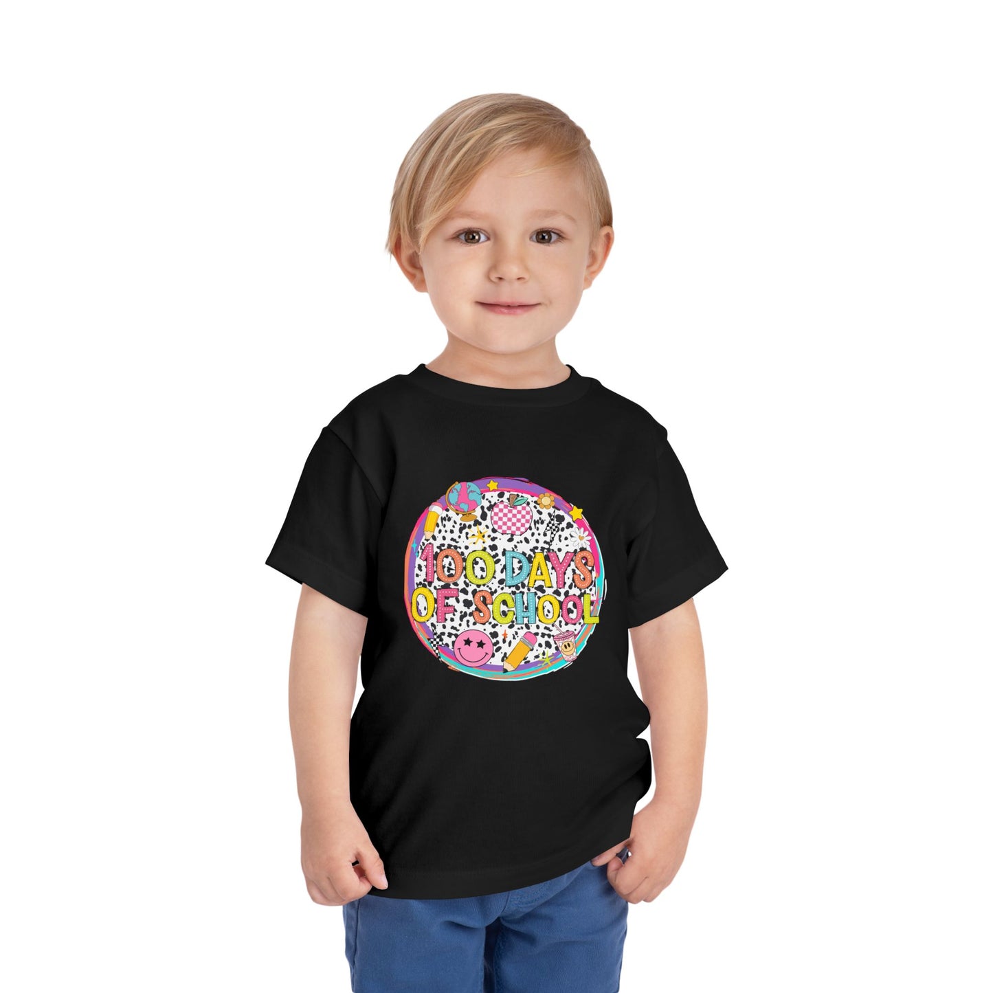 Toddler Tee — "100 Days of School" Colorful Celebration Shirt