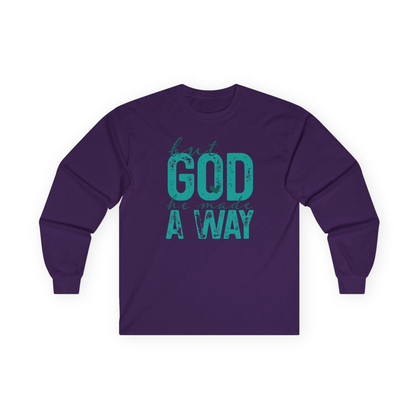 Long Sleeve Tee — 'But God Made A Way' Inspirational Faith Shirt