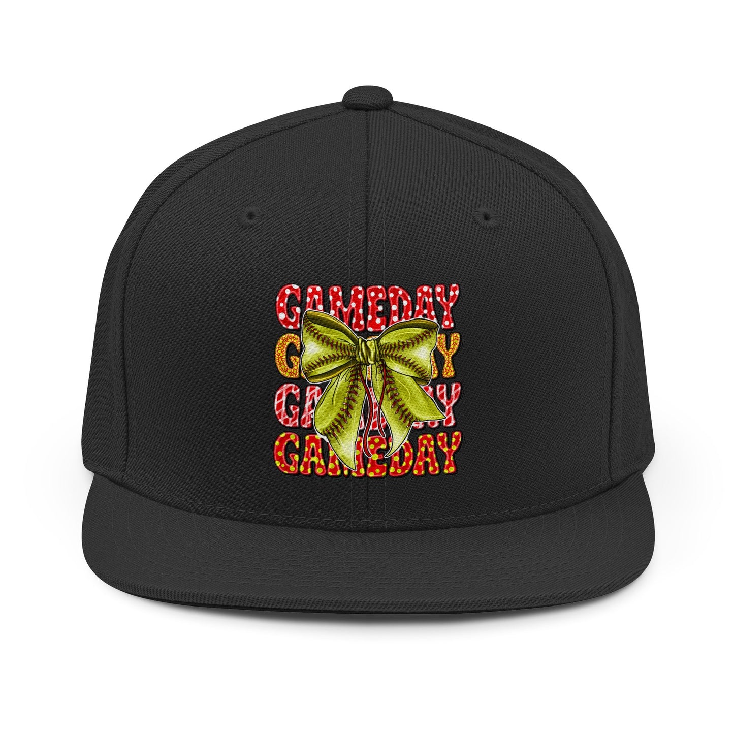 Game Day Snapback Hat — Green Bow Football Tailgate Cap