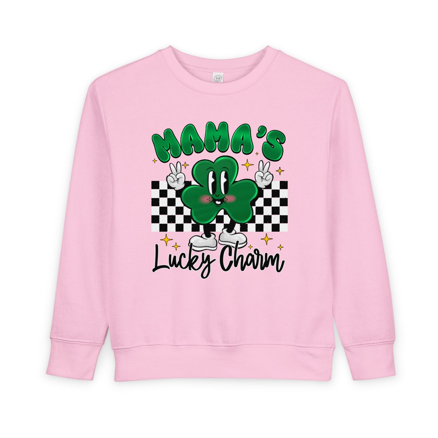Mama's Lucky Charm Toddler Sweatshirt – Cute St. Patrick's Day Clover Crewneck